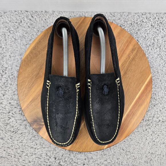 Polo Ralph Lauren Mens 8.5D Blackley Slip On Black Leather Casual Daily Loafer main image 12